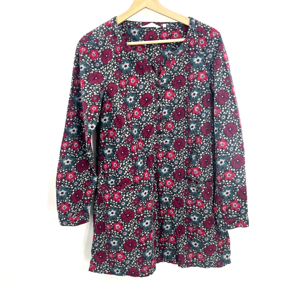 Seasalt Cornwall terrazzo tunic‎ top corduroy floral lagenlook Scandi chic 10
